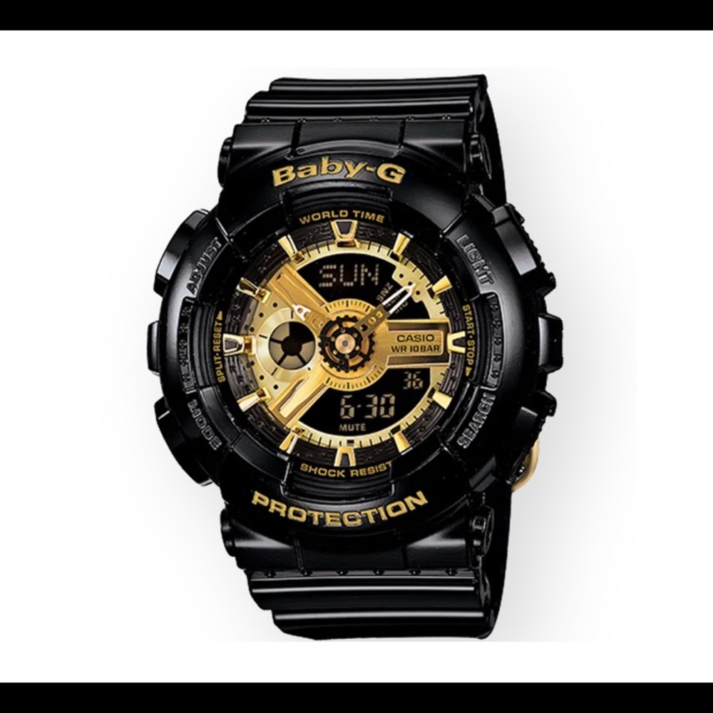 Baby G black and gold watch. check description